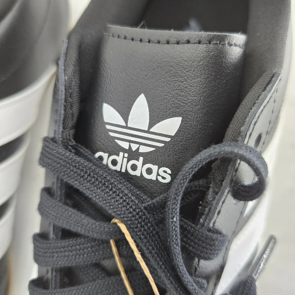 Adidas Taekwondo LA Black White Gum Leather Sneakers JR6807 Mens 7 Womens 8